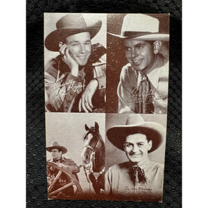 4 in 1 Western Arcade Card, Roy Rogers,Elton Britt, Gene Autry, Buffalo Bill Jr.